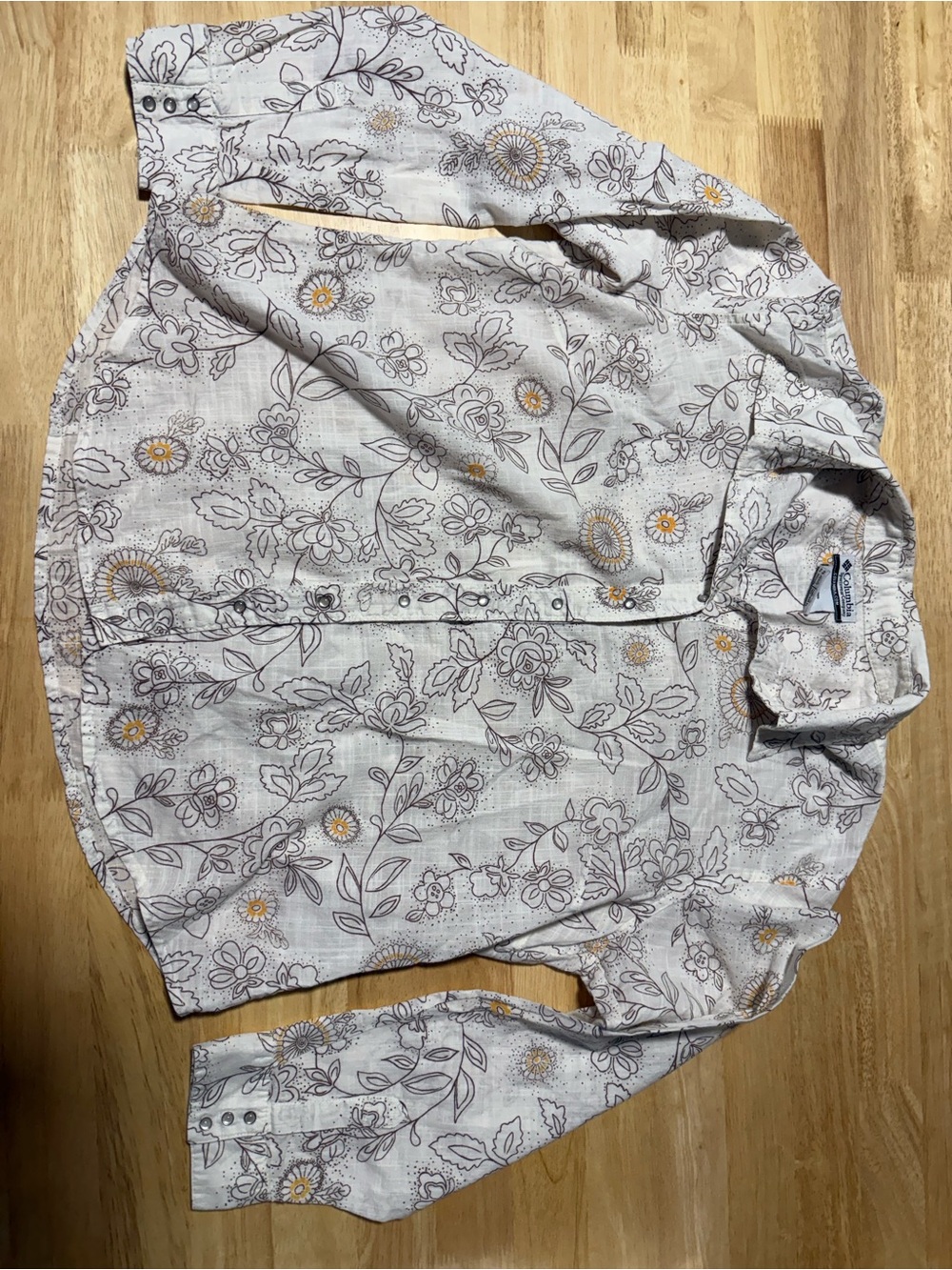 Women’s Columbia Petite XL Floral Snap Button Long Sleeve Shirt